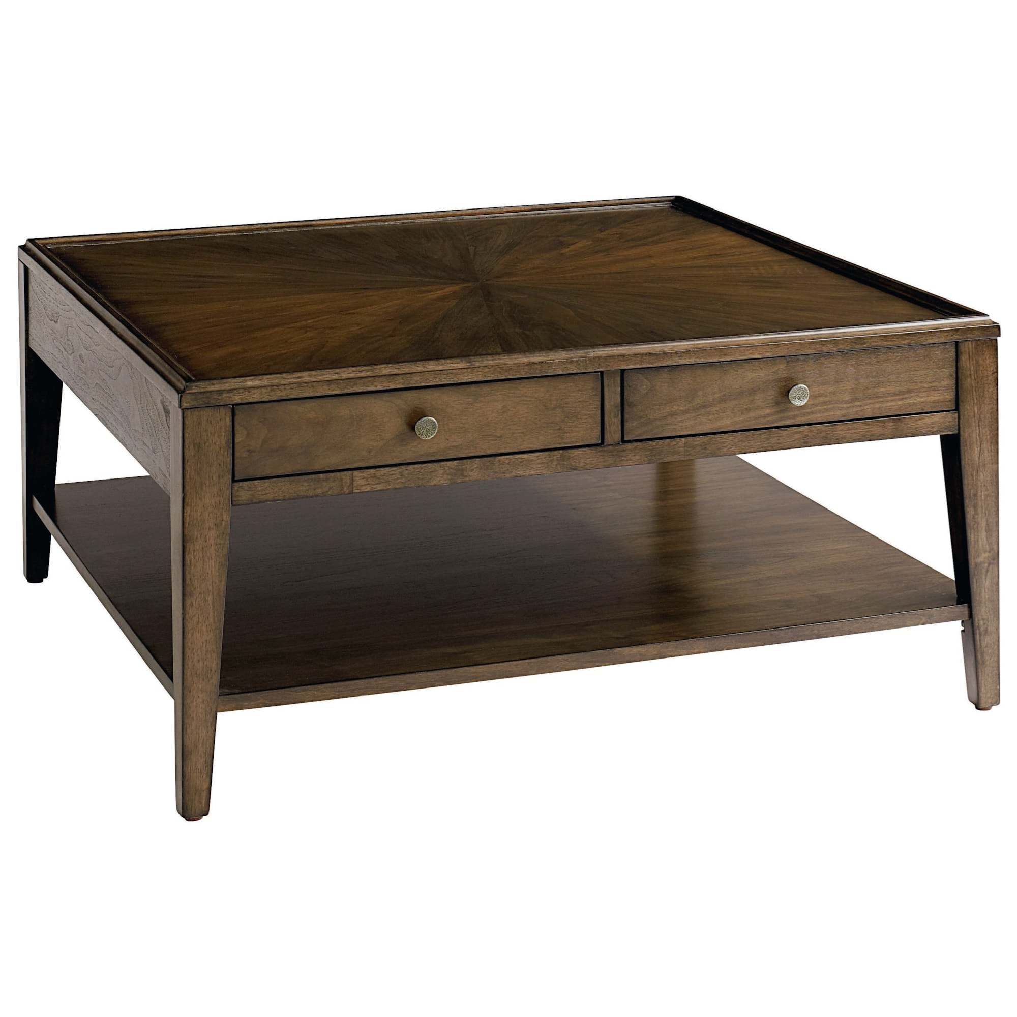 Bassett Palisades 6559-0615 Square Cocktail Table with Drawer | Wayside ...